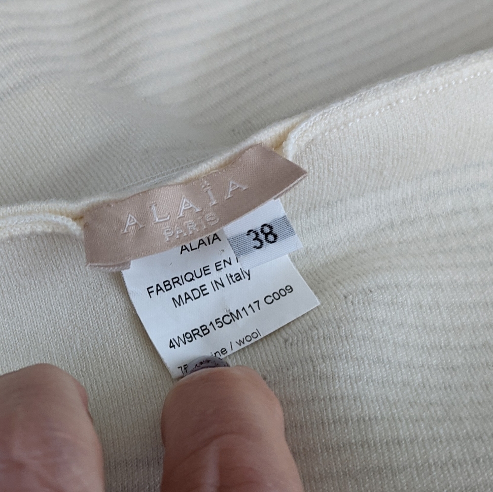 NWOT ALAÏA Cream / Black Dress Sz 38, US Sz 2/4 - Picture 5 of 15